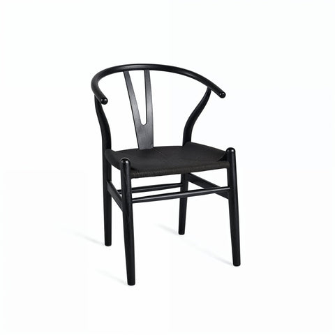 Wishbone CH24 High Back Dining Chair Replica Black
