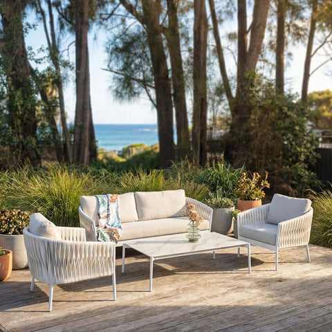 Noosa Outdoor 4 Piece Lounge Set White