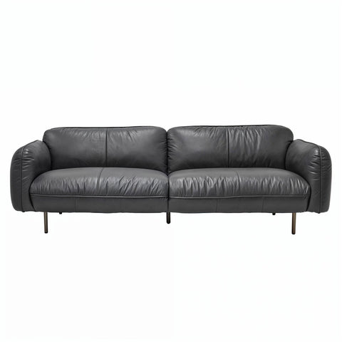 Jasper 3 Seater Slate Grey Leather Sofa - Glicks Furniture