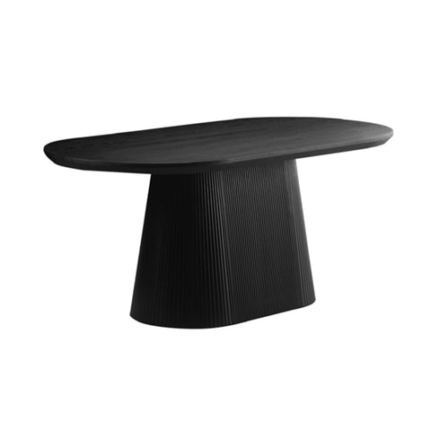 Black oval dining table 