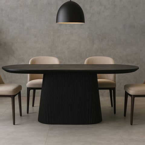 Jensen Oval Dining Table Black 180cm