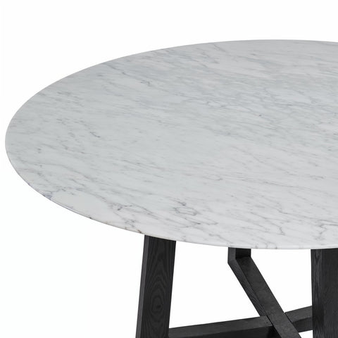 Carlos Marble Dining Table 150cm Black Ash Wood - Glicks Furniture