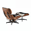 Eames Chair & Stool Black & White Cowhide Replica - Glicks Furniture