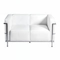 Le Corbusier LC3 Leather 2 Seater White Replica - Glicks Furniture