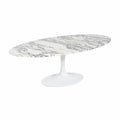 Tulip Oval Coffee Table Arabescato Marble Eero Saarinen Replica - Glicks Furniture