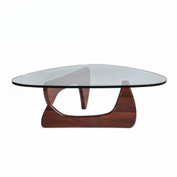 Isamu Noguchi Replica Glass Top Coffee Table Walnut