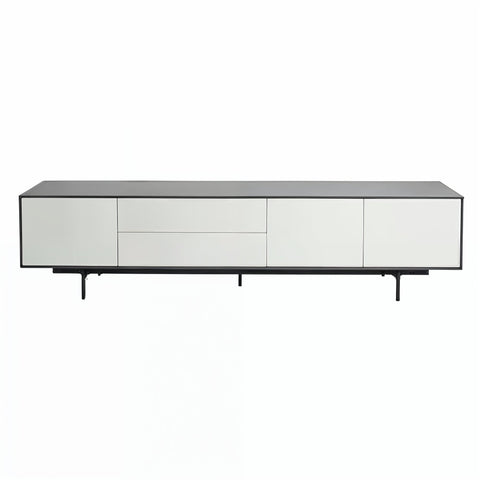 Argo Large Entertainment Unit 208cm Grey White - Glicks Furniture