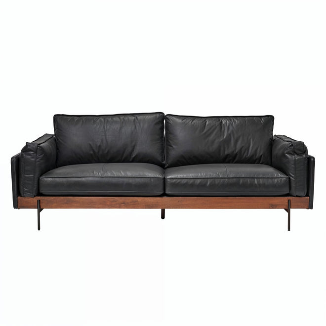 Dante 3 Seater Slate Grey Leather Sofa