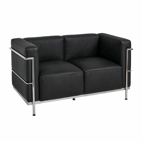 Le Corbusier LC3 Leather 2 Seater Black Replica - Glicks Furniture