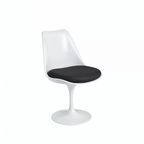 Tulip Armless Chair Black Seat Eero Saarinen Replica - Glicks Furniture