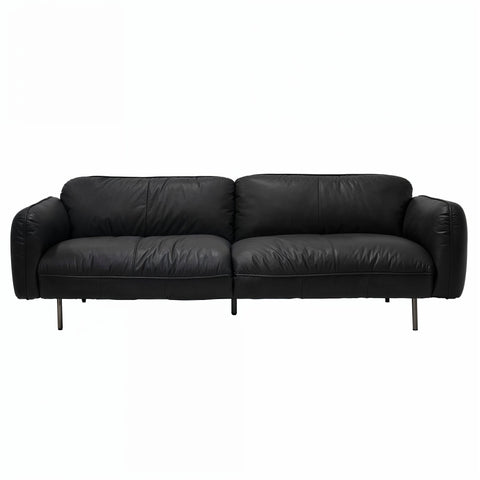 Jasper 3 Seater Graphite Black Leather Sofa - Glicks Furniture