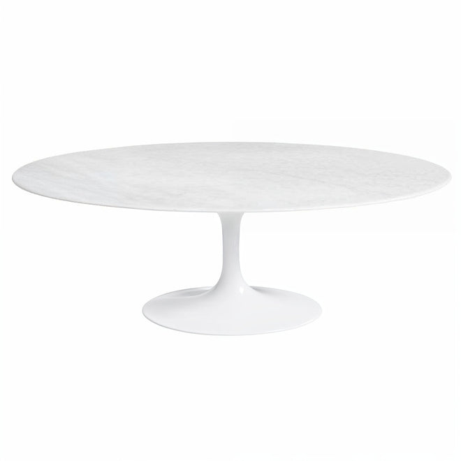 Tulip Oval Coffee Table Marble Eero Saarinen Replica