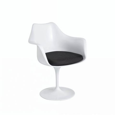 Tulip Arm Chair Black Seat Eero Saarinen Replica - Glicks Furniture