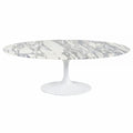 Tulip Oval Coffee Table Arabescato Marble Eero Saarinen Replica - Glicks Furniture