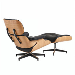 Eames Chair & Stool Black Natural Plywood Premium Replica