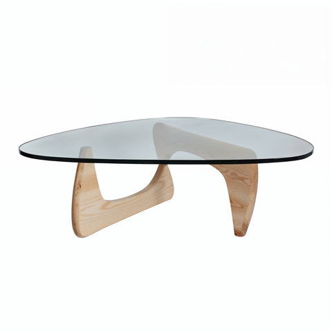 Isamu Noguchi Replica Glass Top Coffee Table Natural Ash