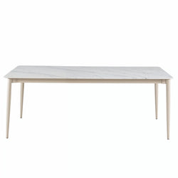 Nordic Ceramic Dining Table White/Taupe 200cm