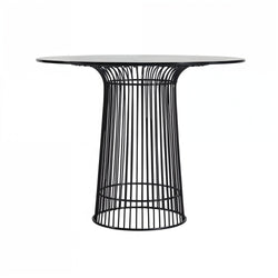 Warren Platner Replica Glass Dining Table Black 90cm