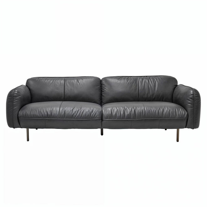 Jasper 3 Seater Slate Grey Leather Sofa