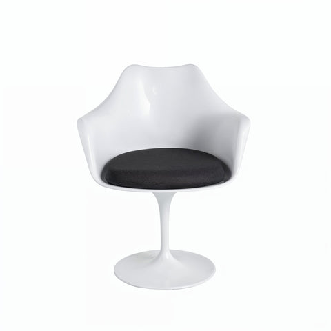 Tulip Arm Chair Black Seat Eero Saarinen Replica