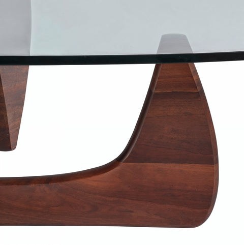 Isamu Noguchi Replica Glass Top Coffee Table Walnut