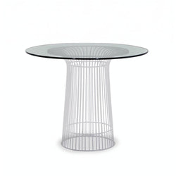 Warren Platner Replica Glass Dining Table White 90cm