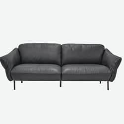 Hudson 3 Seater Slate Grey Leather Sofa
