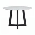 Carlos Marble Dining Table 115cm Black Ash Wood - Glicks Furniture