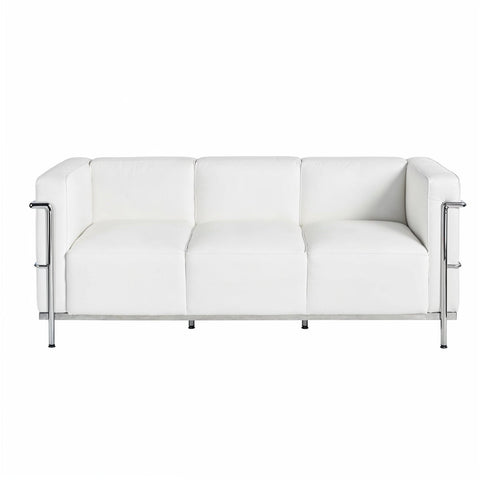 Le Corbusier LC3 Leather 3 Seater White Replica - Glicks Furniture