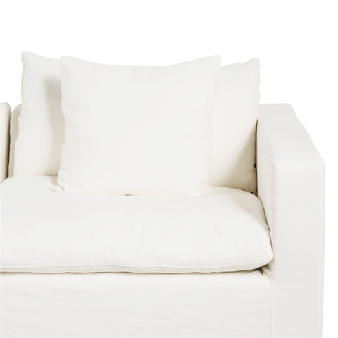 Milan Modular White Fabric Sofa 2 Seater