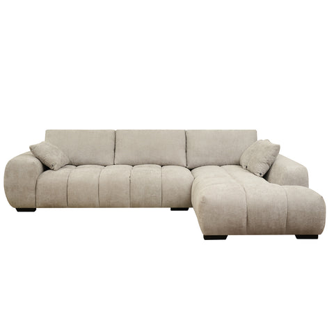 Sienna Fabric Chaise Lounge Beige