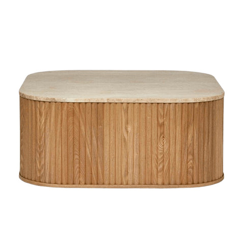 Travertine Oak Coffee Table Square 90cm - Glicks Furniture
