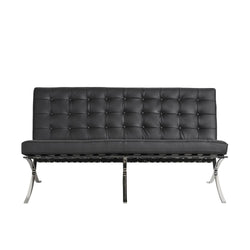 Barcelona 2 Seater Couch Replica Black
