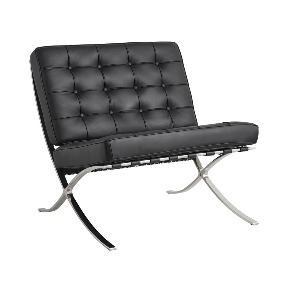 Barcelona Chair Black Leather Replica Glicks Furniture   BarcelonaChair BlackLeather 01 1024x1024 