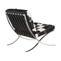 Barcelona Leather Chair Replica - Black and White Cowhide