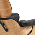 Eames Chair & Stool Black Leather Natural Plywood Replica - Glicks Furniture