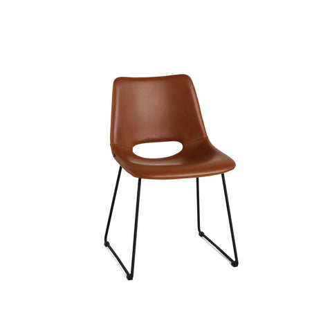 Enzo Dining Chair Rust Synthetic Leather - Glicks Furniture