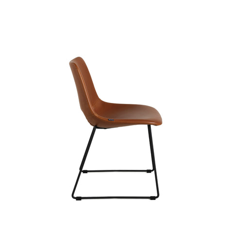 Enzo Dining Chair Rust Synthetic Leather - Glicks Furniture