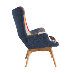Grant Featherston Contour Lounge Chair Replica - Patchwork Fabric Multi Colour