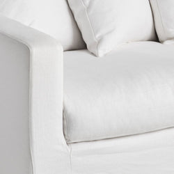 Hampton Chaise White Linen Fabric Sofa