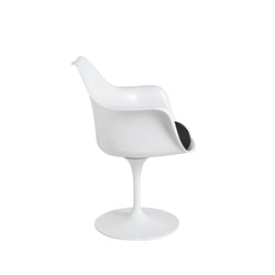 Tulip Arm Chair Black Seat Eero Saarinen Replica