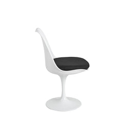 Tulip Armless Chair Black Seat Eero Saarinen Replica