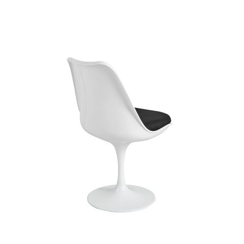 Tulip Armless Chair Black Seat Eero Saarinen Replica - Glicks Furniture