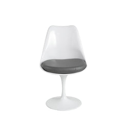 Tulip Armless Chair Grey PU Seat Eero Saarinen Replica