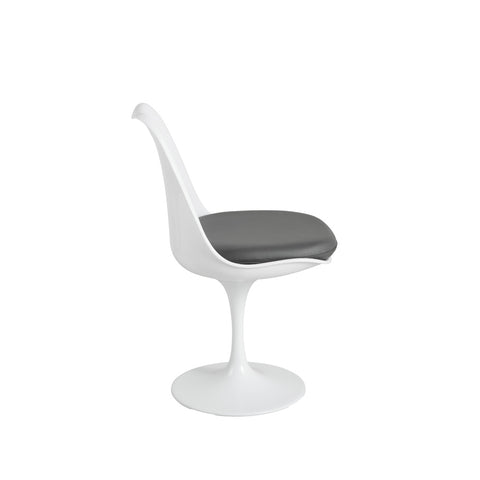 Tulip Armless Chair Grey PU Seat Eero Saarinen Replica