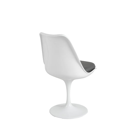 Tulip Armless Chair Grey PU Seat Eero Saarinen Replica