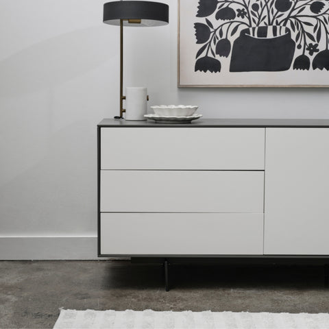 Argo Large Sideboard 208CM Matte Grey With White - Glicks Furniture