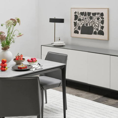 Argo Large Sideboard 208CM Matte Grey With White - Glicks Furniture