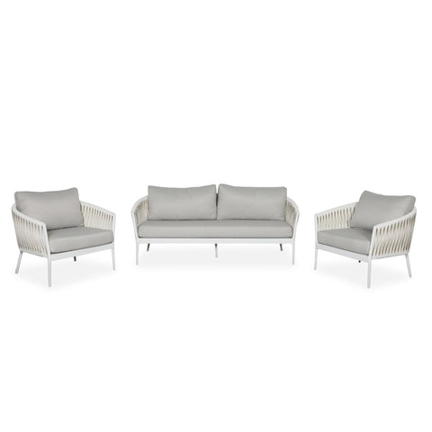 Noosa Outdoor 3 Piece Lounge Set White - Glicks Furniture