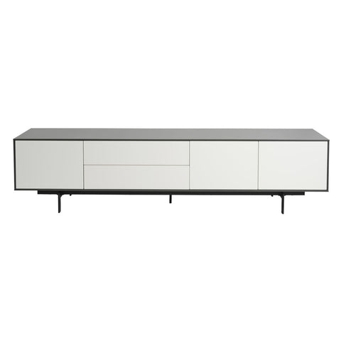 Argo Large Entertainment Unit 208cm Grey White - Glicks Furniture